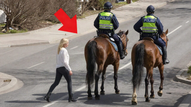 College Girl Runs Up, Smacks Police Horse, Receives Painful Justice