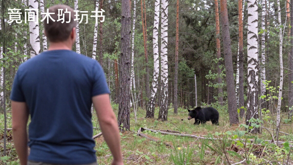 Hunter Follows a Bear to a Lake and Finds a Cub Trapped in Nets