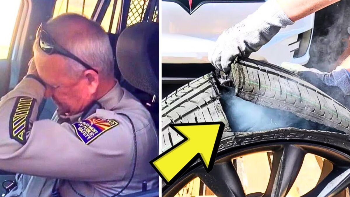 Mechanic's Jaw Dropped When He Saw What Was Inside This Cop's Tire